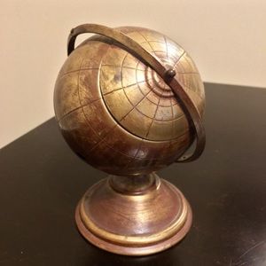 1940’s Brass Globe Container Vintage Mad Men